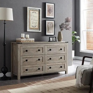 Organize in style with our Rustic Oak 6-Drawer Farmhouse Dresser