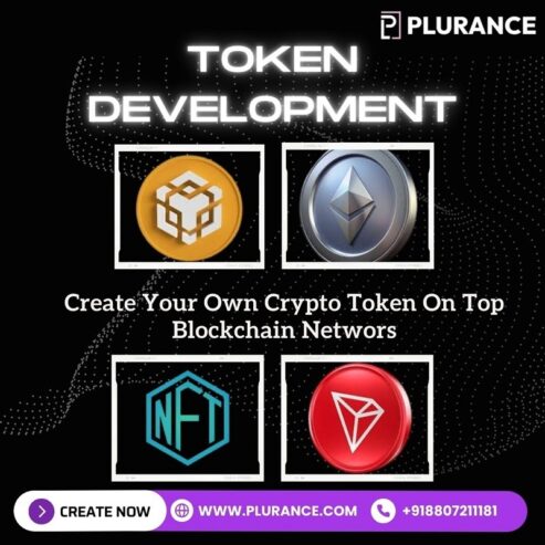 Plurance specialized for developing a Market standard crypto tokens like Ethereum, Tron and BNB etc…