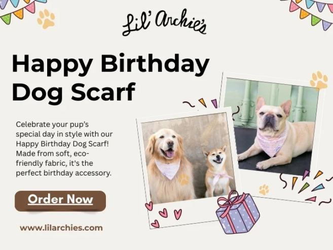 Happy Birthday Dog Scarf