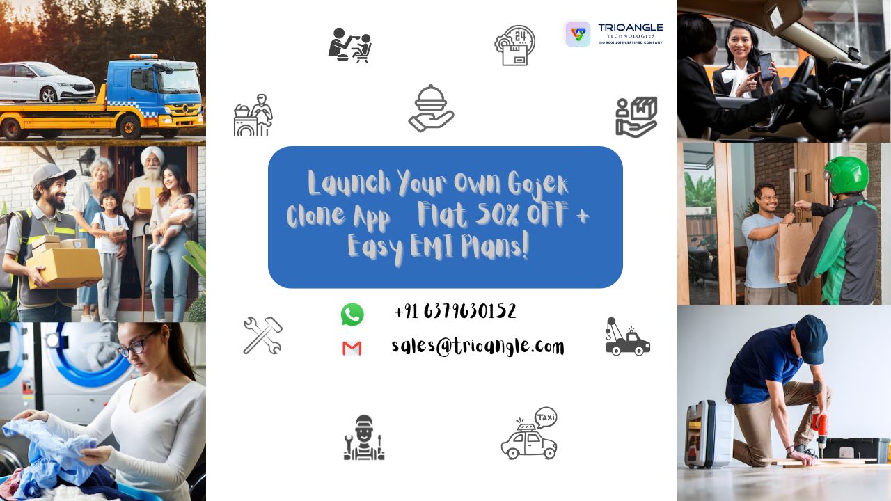 Launch Your Own Gojek Clone App – Flat 50% OFF + Easy EMI Plans!