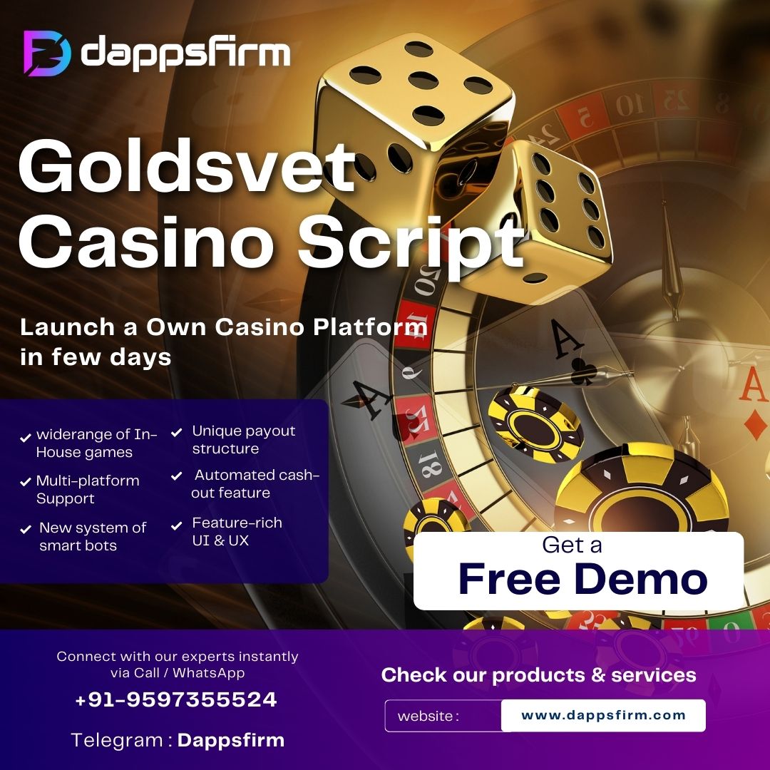 Goldsvet Casino Clone Software – Start Your Casino Empire with Minimal Cost
