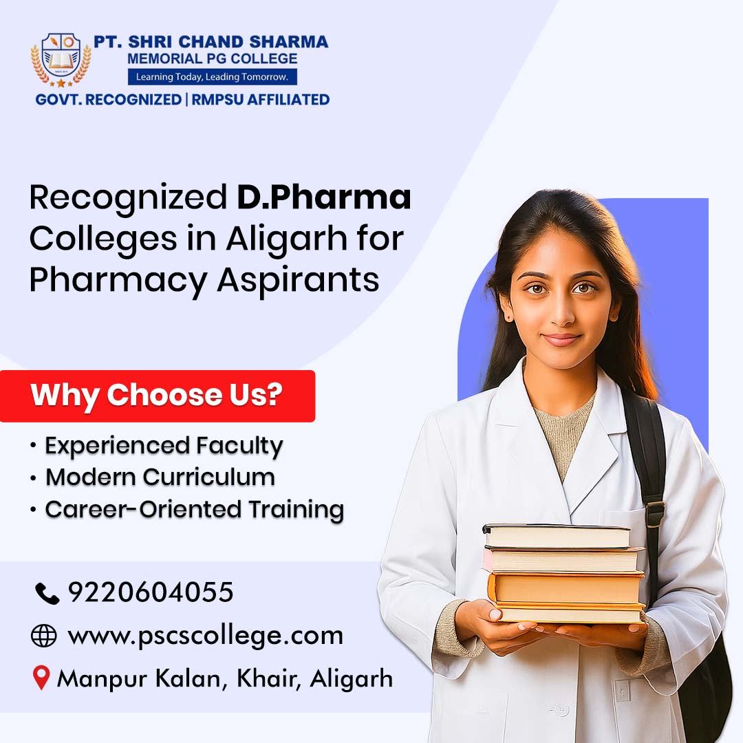 Recognized D Pharma Colleges in Aligarh.