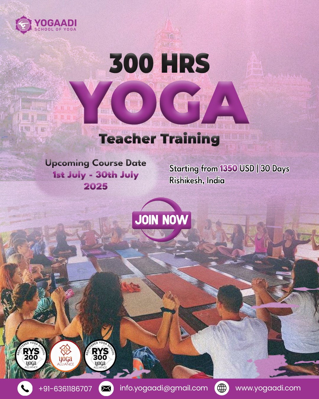 Best 300 Hours Yoga Teacher Training School in Rishikesh