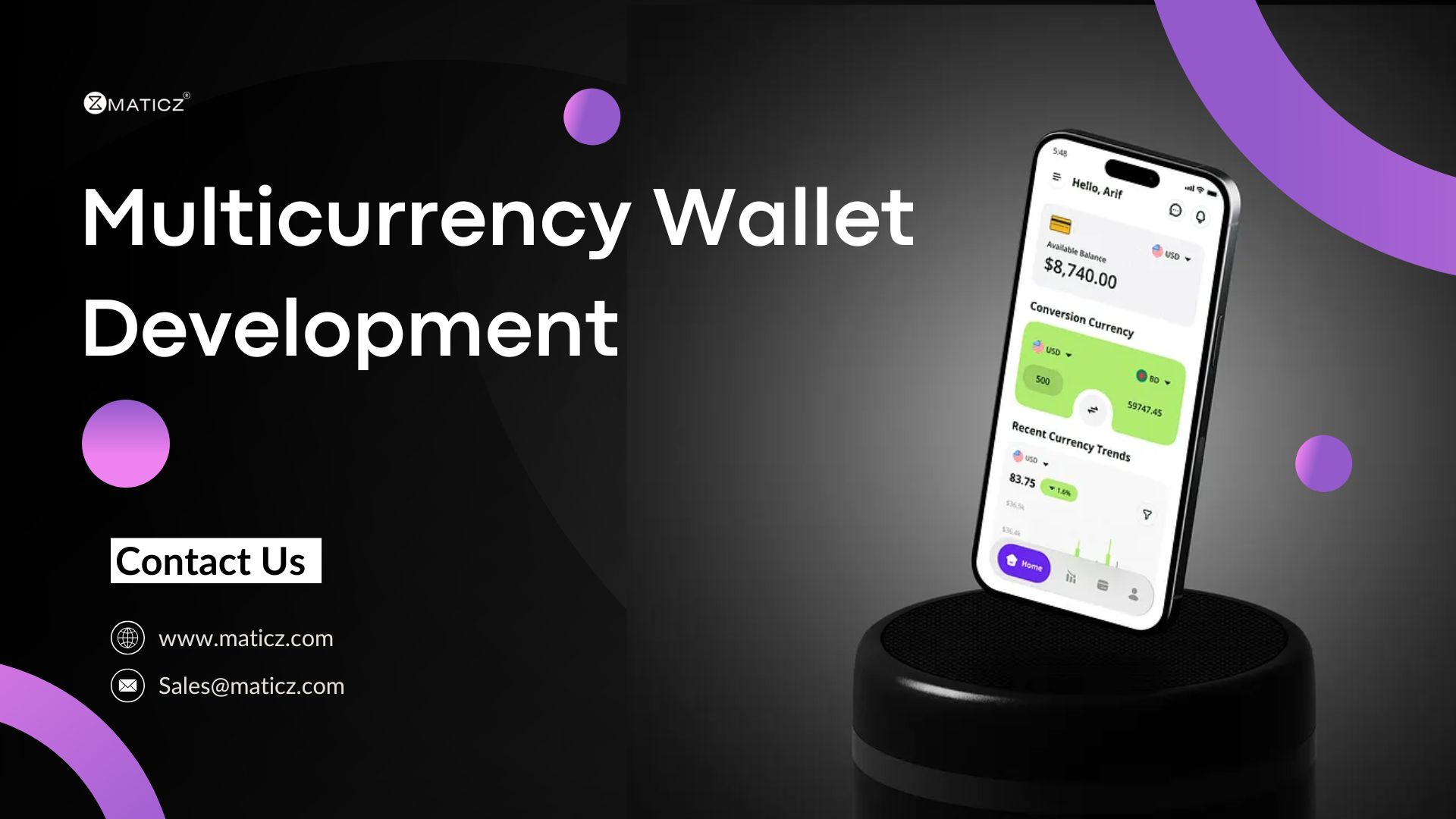 Launch Your Custom Multi-Currency Wallet with Maticz