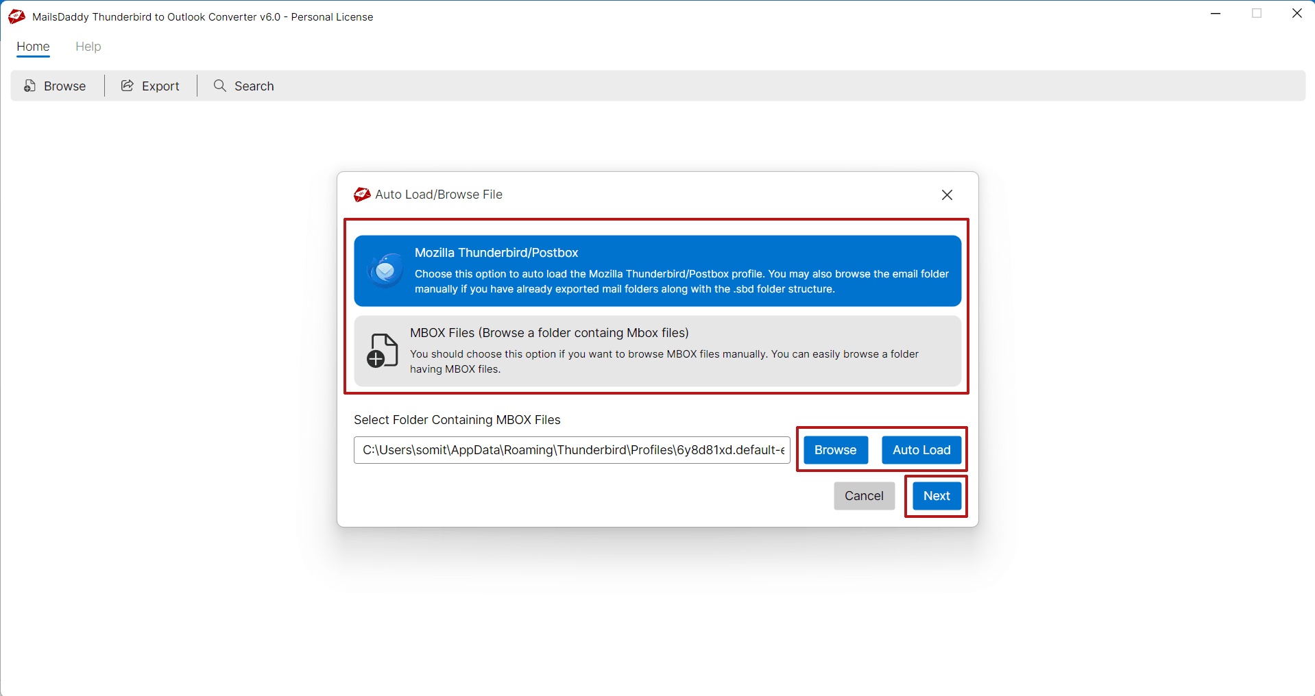 Thunderbird to Outlook