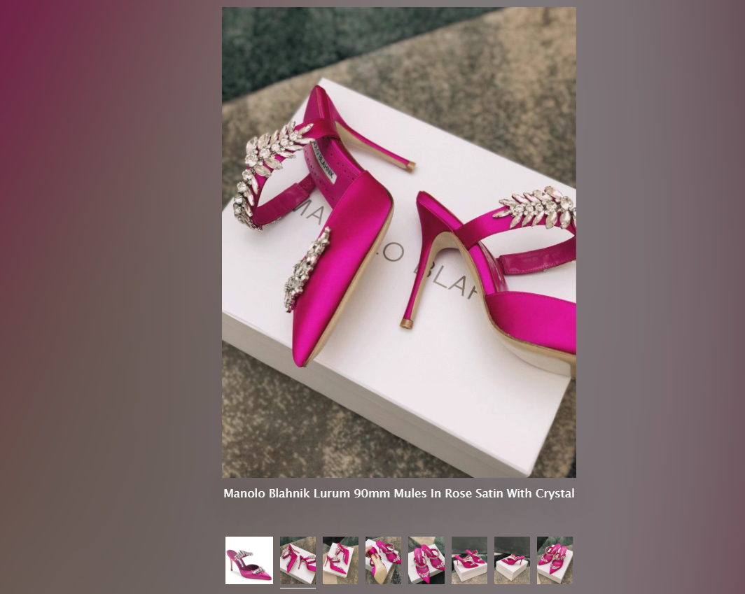 Manolo Blahnik Lurum 90mm Rose Satin Crystal Mules