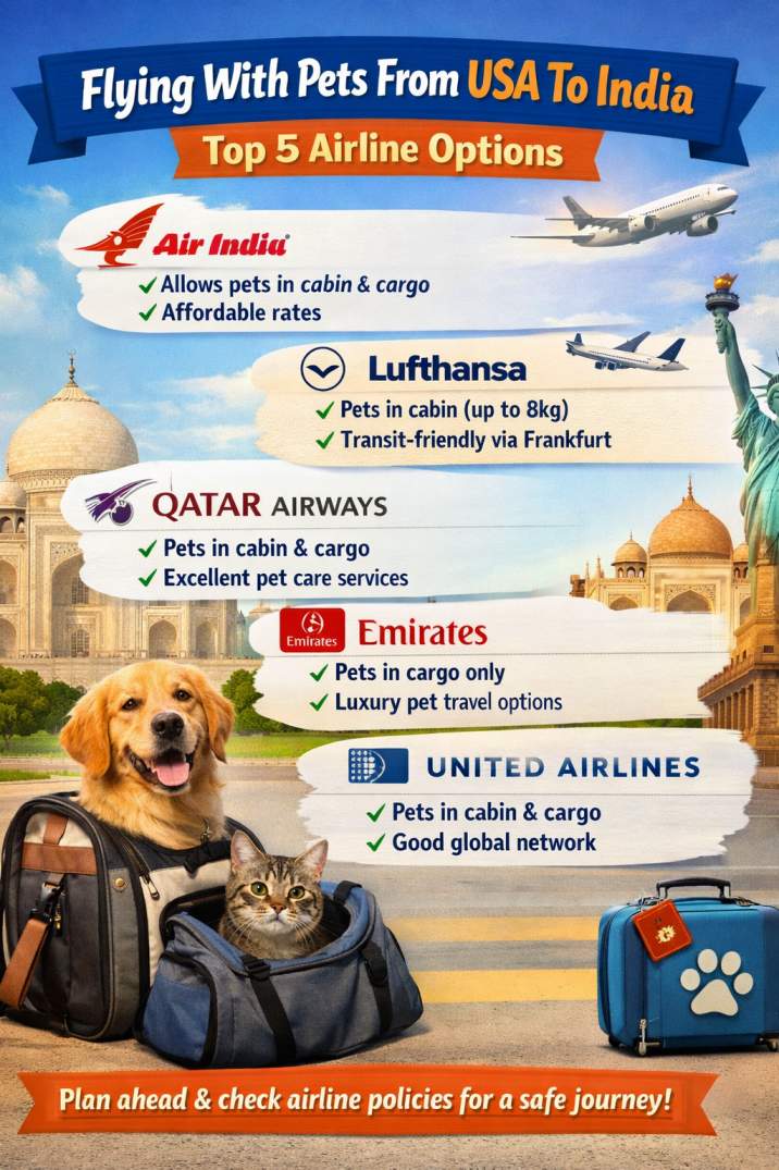 Best Airlines for Flying With Pets From the USA to India