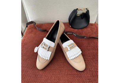 Hermes-Womens-Royal-Loafers-in-Beige-and-White-Calfskin-Replica