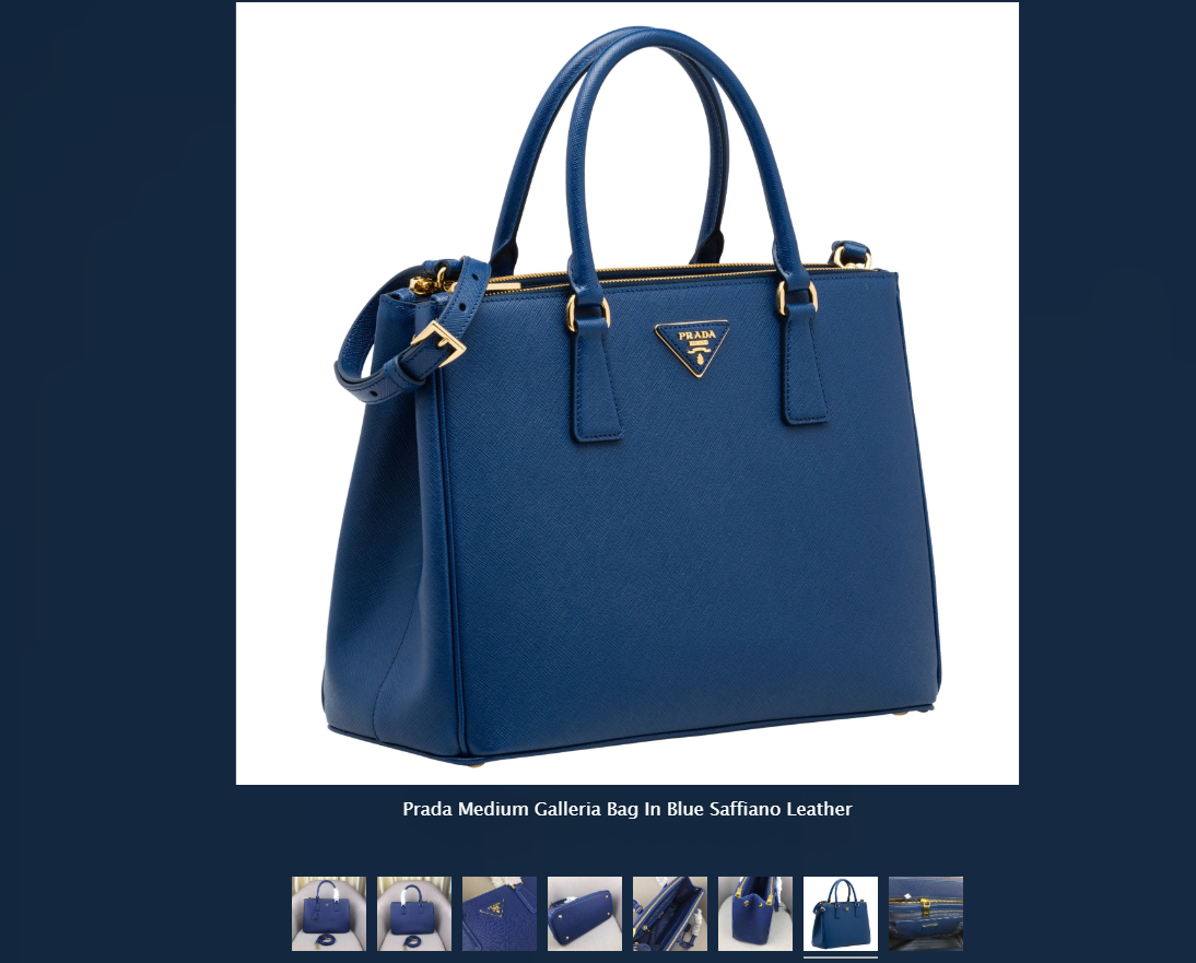 Prada Medium Galleria Bag in Blue Saffiano Leather – Iconic Elegance