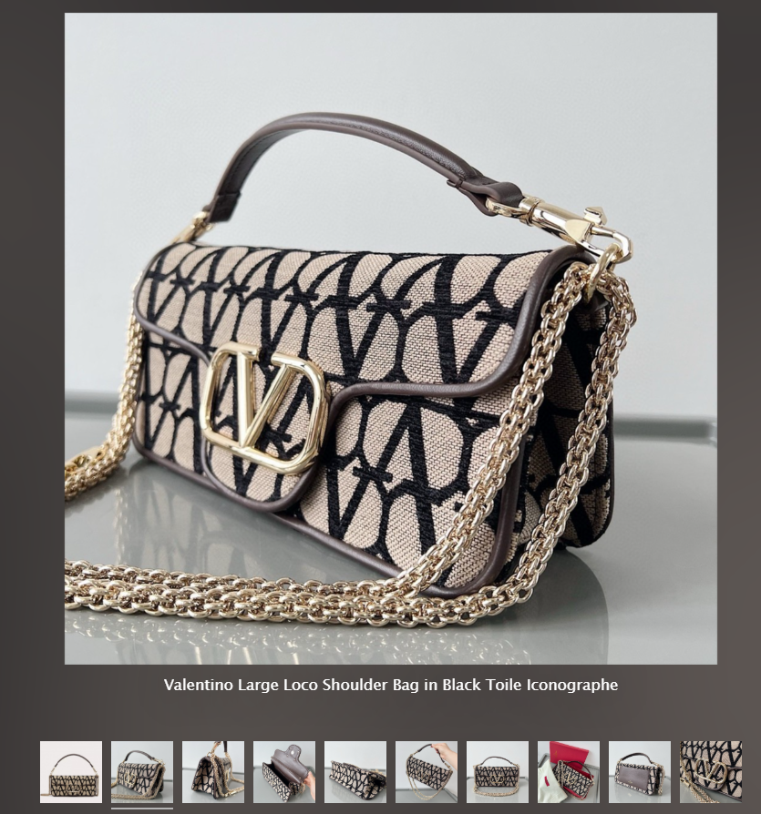 Replica Valentino Bags – Valentino Large Loco Shoulder Bag Black Toile Iconographe | BragMyBags