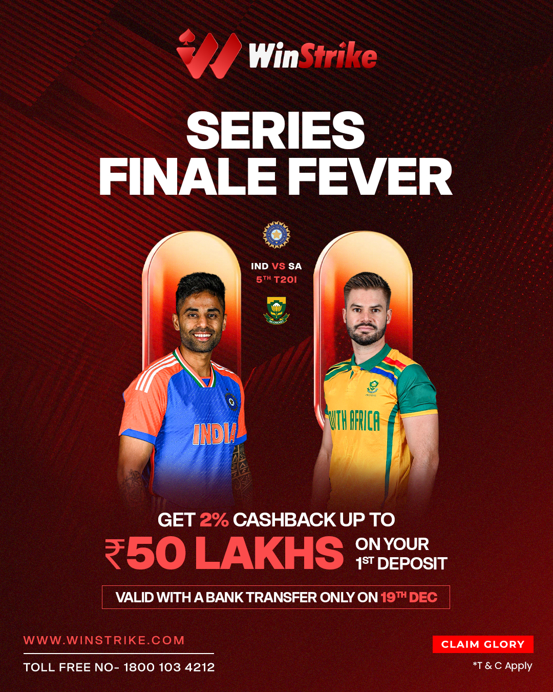 Winstrike Series Finale Fever for IND vs SA 5th T20 Match