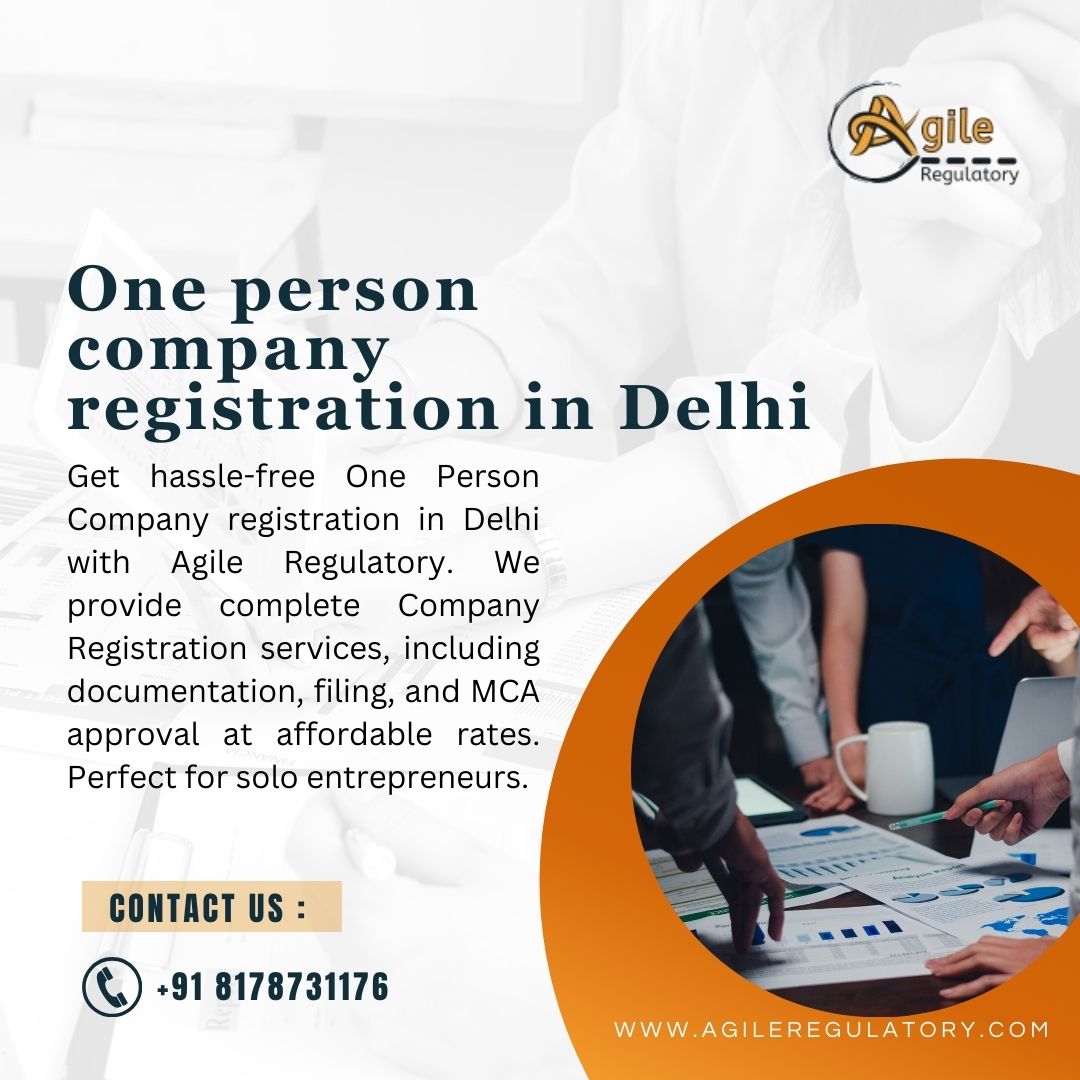 One Person Company Registration Services by Agile Regulatory
