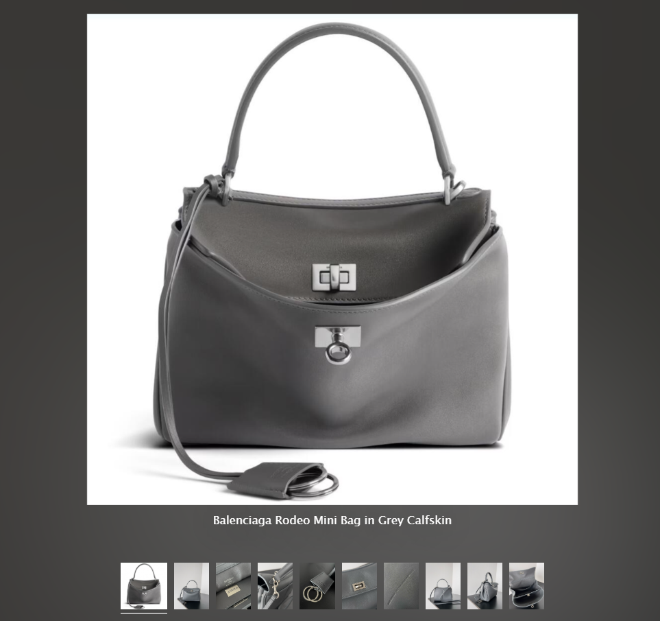 Replica Balenciaga Bags — Balenciaga Rodeo Mini Bag in Grey Calfskin