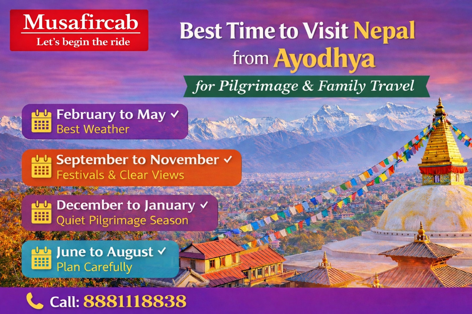 Best Time to Visit Nepal from Ayodhya for Pilgrimage & Family Travel