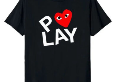 CDG-T-Shirt-Black-Double-Heart-Screenprint-black
