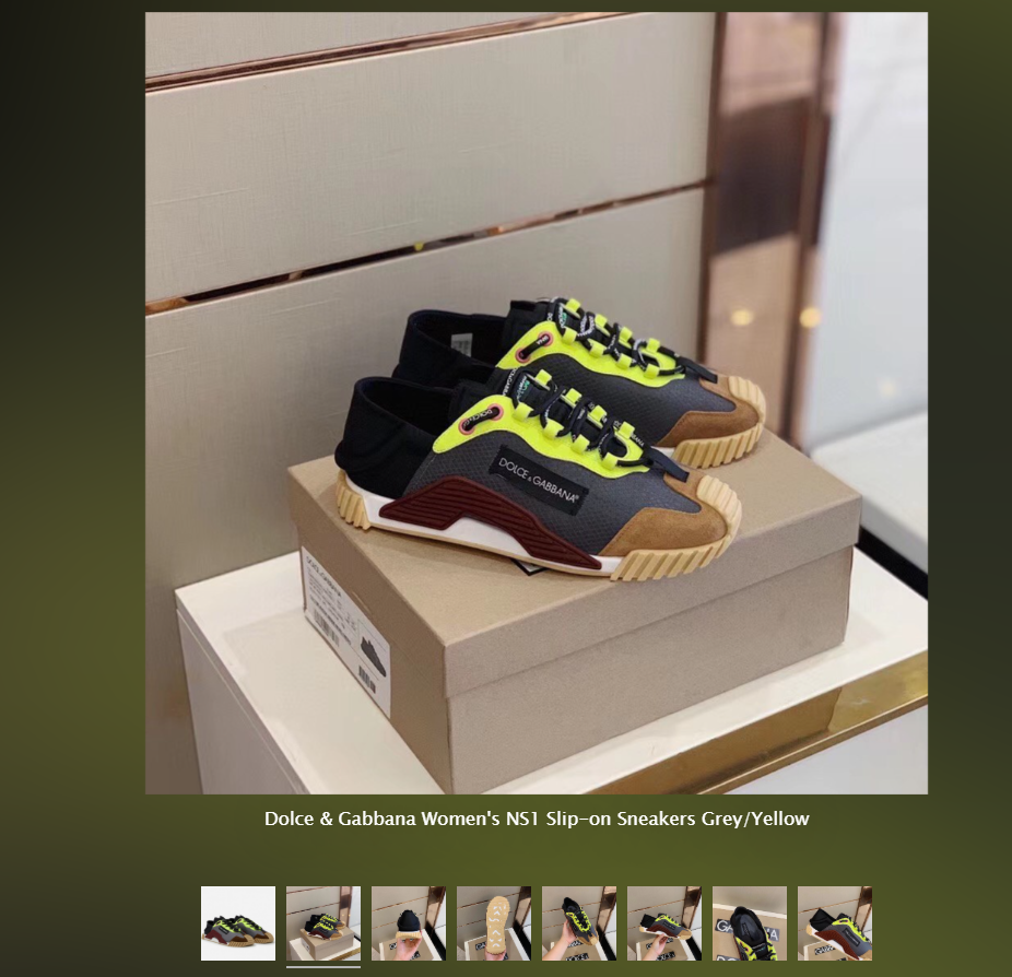 Replica Dolce & Gabbana Women’s NS1 Slip-On Sneakers Grey/Yellow