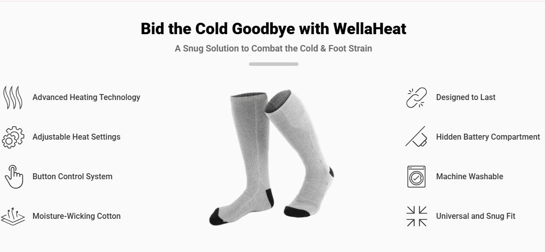 WellaHeat Heated Socks – Smart Full-Foot Heating for All-Day Winter Warmth