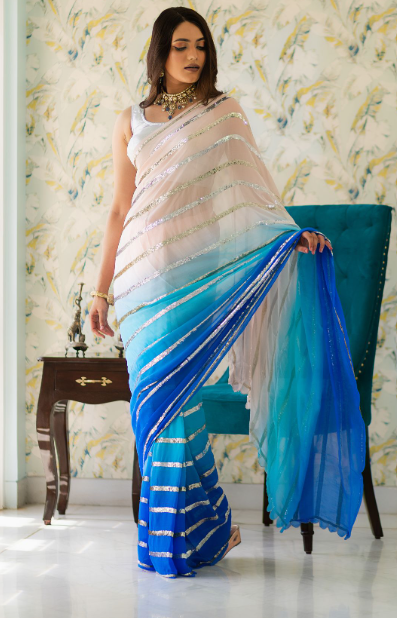 Pure Chiffon Georgette Sarees rank in sales