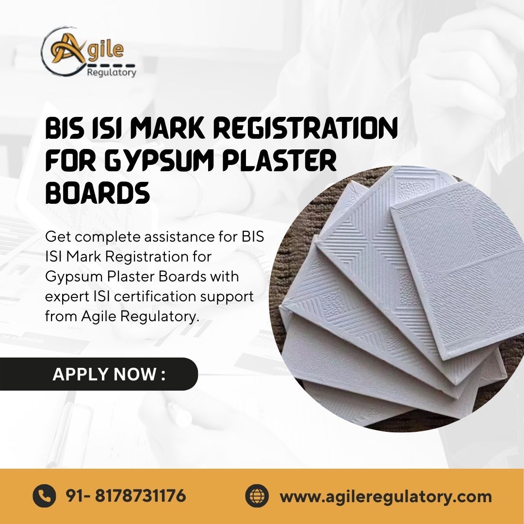 Reliable ISI Service for BIS ISI Mark Registration for Gypsum Plaster Boards