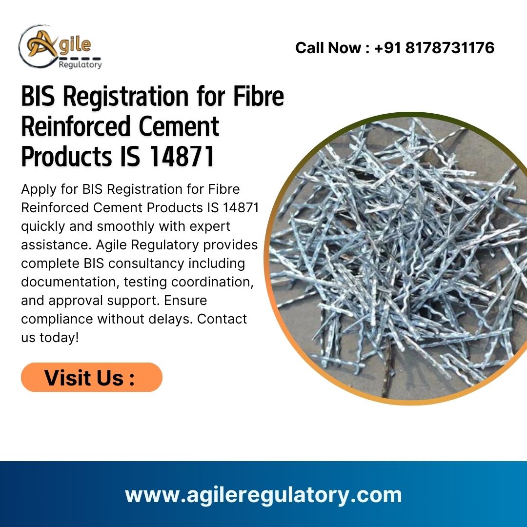 Complete BIS Registration for Fibre Reinforced Cement Products IS 14871 Support