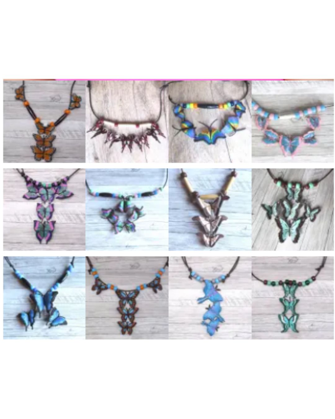 Handmade Leather Butterfly Necklace – Lightweight & Stylish Accessory