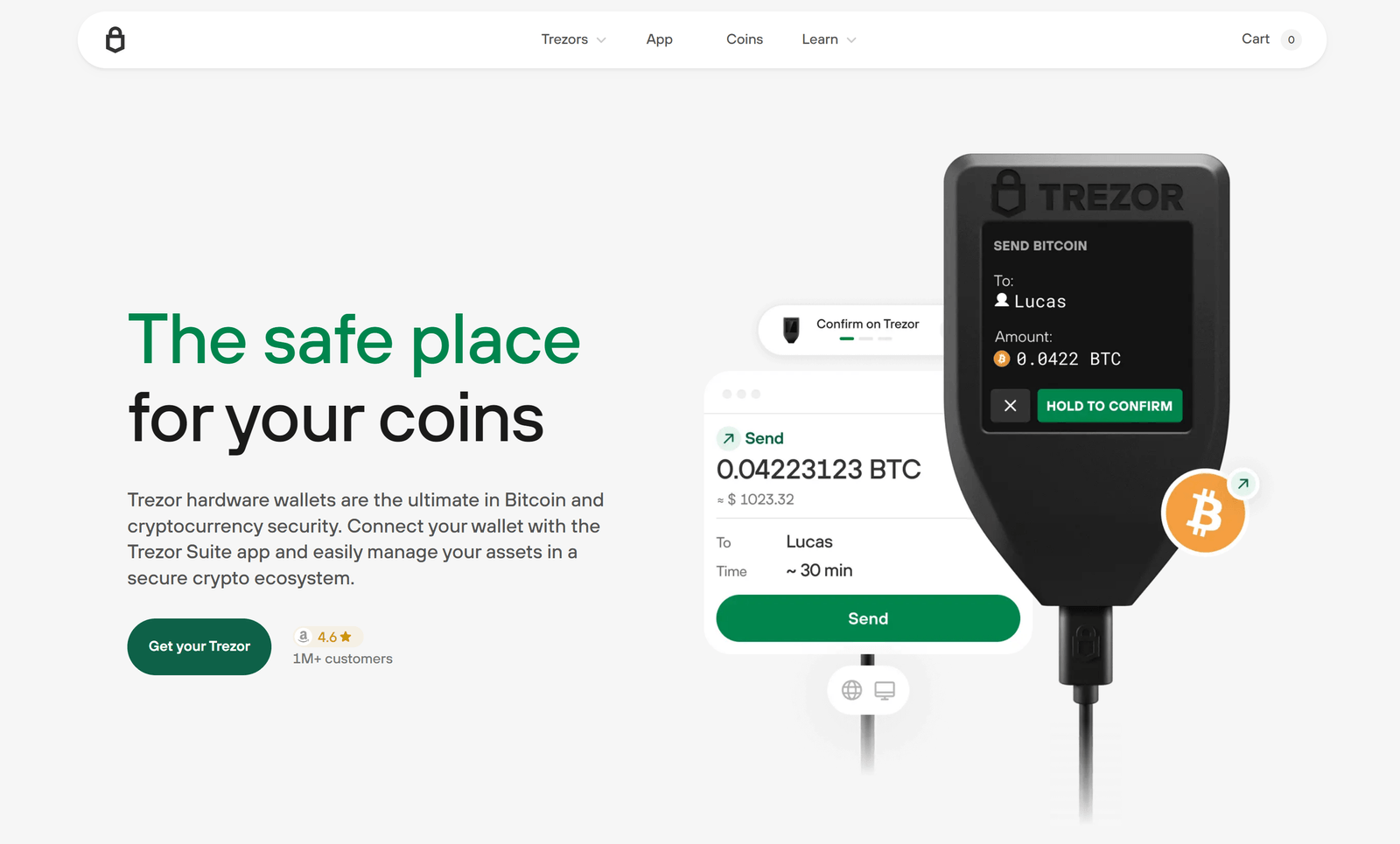 Trezor Hardware Wallet (Official) | Bitcoin & Crypto Security