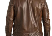 Mens Quilted Brown Motorcycle Leather Jacket | Classic Rider Style by Stegaro
