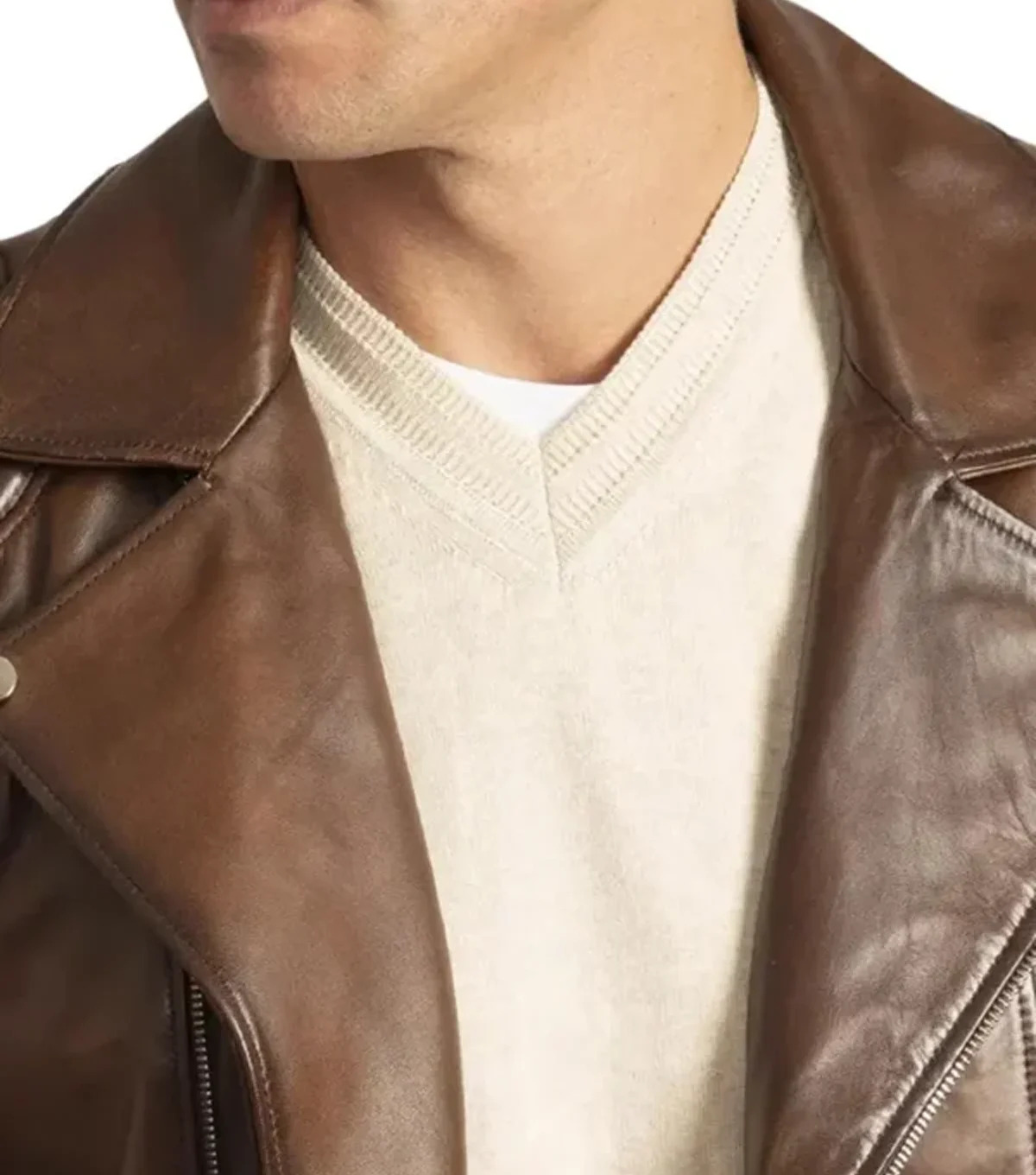 Mens Quilted Brown Motorcycle Leather Jacket | Classic Rider Style by Stegaro