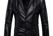 Black Mens Leather Blazer | Sharp & Sophisticated Style by Stegaro
