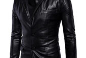 Black Mens Leather Blazer | Sharp & Sophisticated Style by Stegaro